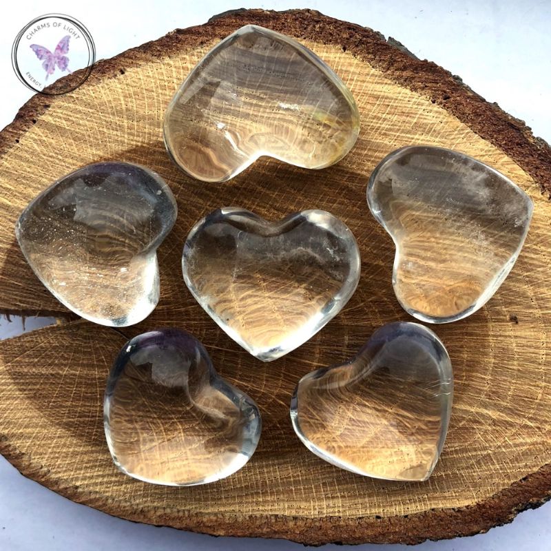 Clear Quartz Hearts